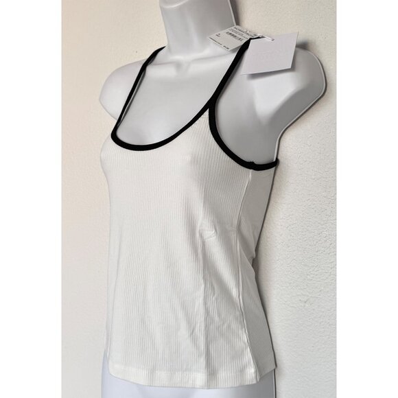 PISTOLA NWT PALOMA SCOOP NECK LE BLANC WITH NOIR RAYON RIB TANK. SIZE S - Picture 6 of 11